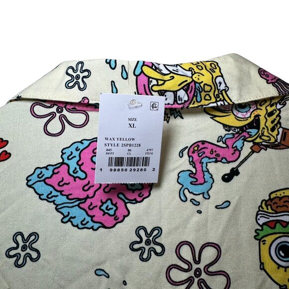 Sponge Bob Squarepants Crabby Patty Hawaiian Camp Shirt Mens Nerd Culture XL NWT - Picture 5 of 7